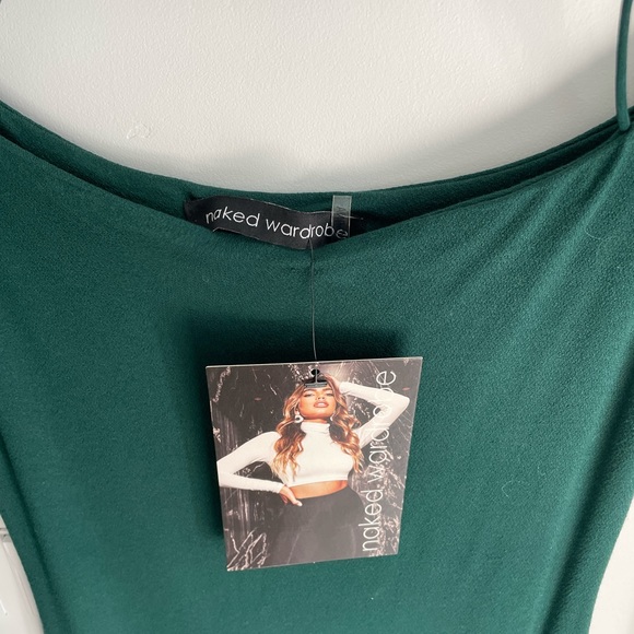 Naked Wardrobe The NW Strap In Dress Emerald - Picture 3 of 4